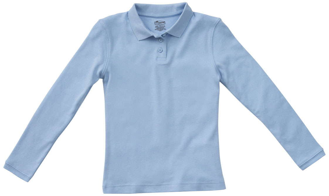 M Burgundy Classroom School Uniforms Boys Big Youth Unisex Long Sleeve Interlock Polo